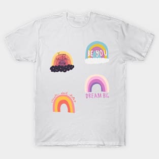 Aesthetic colorful rainbow quote pack T-Shirt